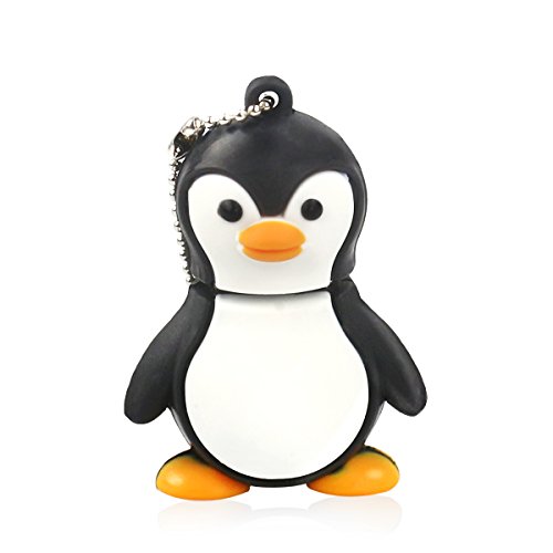 JER Memoria Flash USB, 16GB Flash Drive 2.0, Pendrive de Pingüino Memoria Stick Thumb Drive con Key Chain