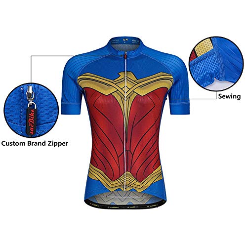 Jersey de ciclismo de verano para mujer y 20D de gel acolchado babero de equitación con bolsillos