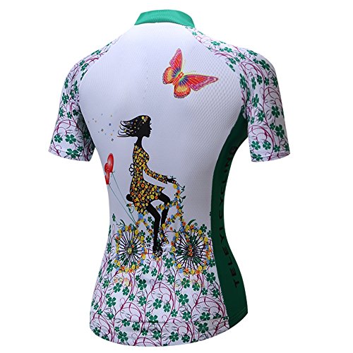 Jersey de ciclismo para mujer, manga corta y ciclismo reflectante 3 bolsillos S-3XL, A12., X-Large