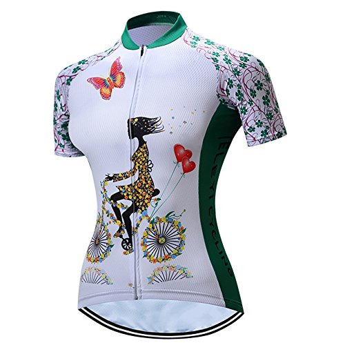 Jersey de ciclismo para mujer, manga corta y ciclismo reflectante 3 bolsillos S-3XL, A12., X-Large