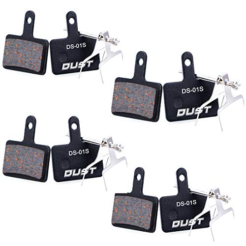 JESSTOLO Pastillas Freno Disco, 4 Pares Bicicleta Pastillas de Freno Semi-metálico para Shimano M355 M375 M395 M415 M416 M445 M446 M447 M465 M475 M485 M486 M575 Tektro Orion Auriga Pro Auriga Comp