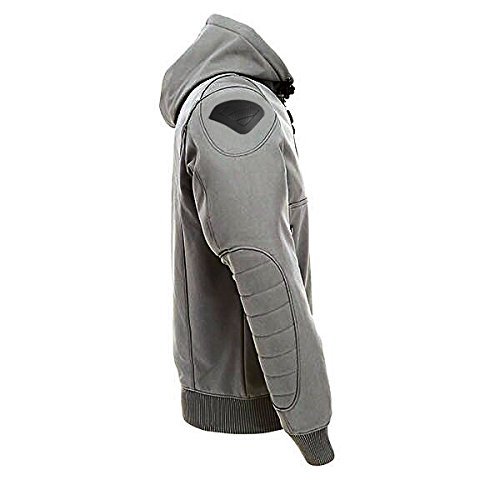 JET Chaqueta Moto Capucha Hoodie Verano con Armadura Soft Shell (3XL (EU 56 - 58), Gris)