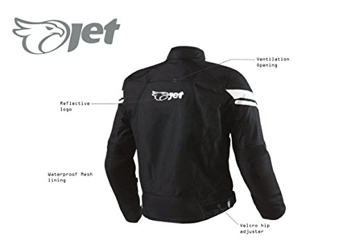 JET Chaqueta Moto Hombre Impermeable Textil con Armadura Multi Funcional Negro