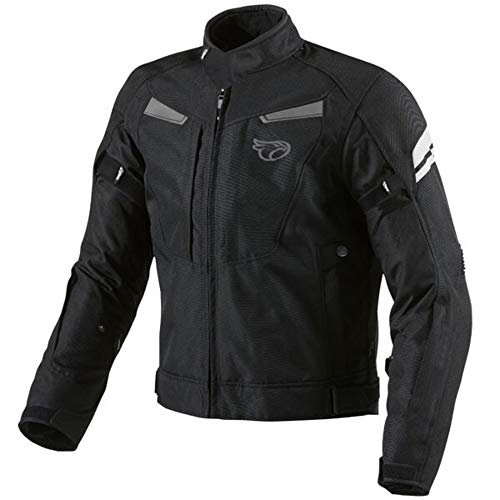 JET Chaqueta Moto Hombre Impermeable Textil con Armadura Multi Funcional Negro