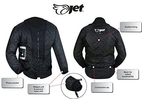 JET Chaqueta Moto Hombre Textil Impermeable con Armadura Aquatex (S (EU 46 - 48), Blanco Rojo)