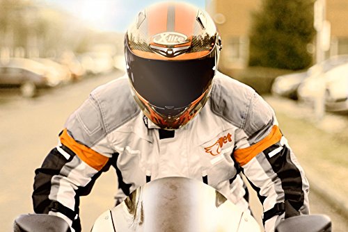 JET Chaqueta Moto Hombre Textil Impermeable con Armadura Gris Plateado