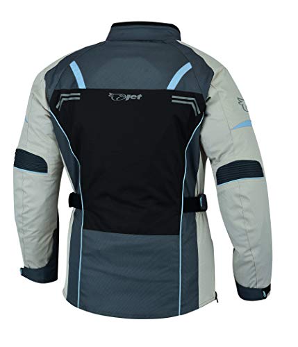 JET Chaqueta Moto Mujer Textil Impermeable con Protecciones ROCHELLE (XL (ES 42), Azul)