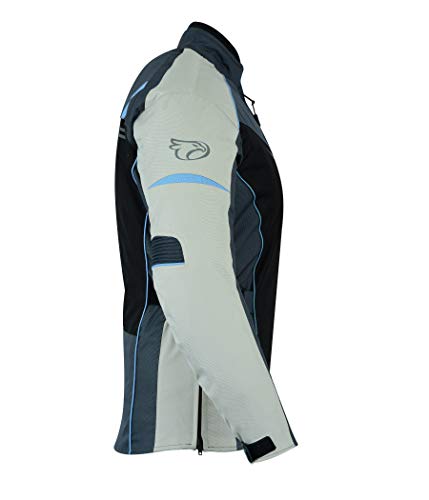 JET Chaqueta Moto Mujer Textil Impermeable con Protecciones ROCHELLE (XL (ES 42), Azul)