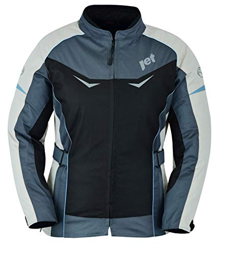 JET Chaqueta Moto Mujer Textil Impermeable con Protecciones ROCHELLE (XL (ES 42), Azul)