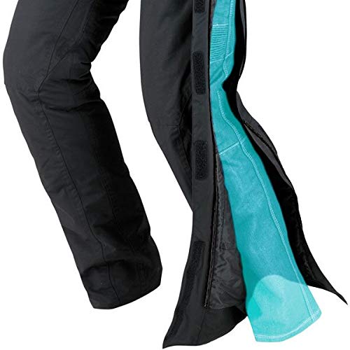 Jet Pantalones de Moto Motocicleta Textiles Impermeable con Armadura Zipper (52 Corto/Cintura 36" Longitud 30"(XL), Negro)