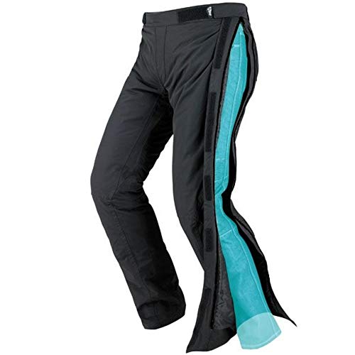 Jet Pantalones de Moto Motocicleta Textiles Impermeable con Armadura Zipper (52 Corto/Cintura 36" Longitud 30"(XL), Negro)