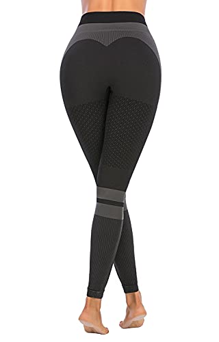 JFAN Pantalones de Yoga Súper Elásticos Cintura Alta para Mujer Mallas de Yoga Costuras con Control de Abdomen para Entrenamiento de Gimnasio