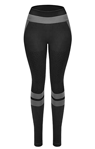 JFAN Pantalones de Yoga Súper Elásticos Cintura Alta para Mujer Mallas de Yoga Costuras con Control de Abdomen para Entrenamiento de Gimnasio