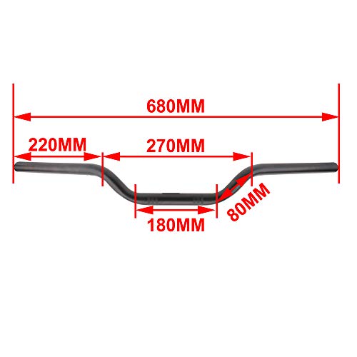 JFG RACING Manillares de arrastre de 7/8 "22 mm Manillares Tracker Manillar Barras universales para Harley Sportster XL 883 1200 Bobber Custom Chopper Softail Dyna Euro Style,Negro