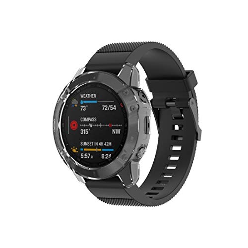 JIANGHONGYAN Reloj Inteligente Compatible con Estuche Protector Adecuado para Garmin Fenix ​​6S / 6S Pro Caja de Reloj de Gel de sílice Transparente de TPU