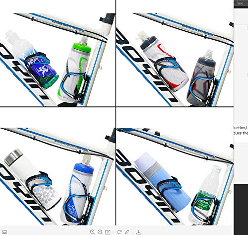 jiankun - Portabidón Ajustable para Bicicleta, aleación de Aluminio Ligero, Soporte para Botellas con Manillar, Azul + Azul.