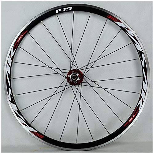 JIE KE Llanta de Bicicleta 700C Bike Bike Wheelset C/V- Freno Double Wall Alloy Rim 30mm Rueda de Bicicleta QR 7-11S Tarjeta Hub Sellado RODAMIENTO 1700G (Color : Red)