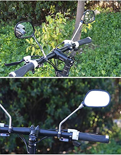 Jieddey Espejo Retrovisor de Bicicleta,2 PCS Espejos para Bicicleta 360°Giratorio de Espejo Retrovisor Espejo de Manillar de Acero Inoxidable para Bicicletas Ciclismo de Montaña E-Bike