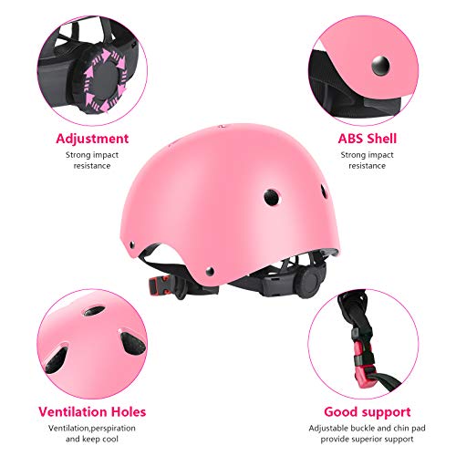 JIM'S STORE Casco y Protecciones Ajustable Infantiles Set Rodilleras Coderas para Bicicleta Scooter Ciclismo Rodillo Patinaje