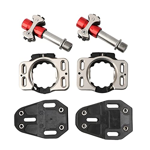 JINGHUI PENGSTOR Pedales de Bicicleta de Carretera Pedales de Auto-Bloqueo de aleación de Titanio 3 rodamientos Pedales sin Clip for MTB Accesorios for Bicicletas de Bicicletas (Color : XLHAEAHL-Red)