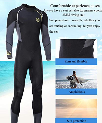 JINGJIE Traje De Triatlón, De Los Hombres De La Manga Completa Smoothskin Neopreno De La Piel De Usar para Natación De Aguas Abiertas,3XL