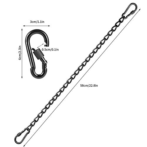 JJDPARTS Cadena, Silla Colgante con Hamaca Kits Colgantes de Cadena con Dos mosquetones para Hamaca, Saco de Arena, Silla Colgante Interior al Aire Libre (Two Chains 60cm | 23")