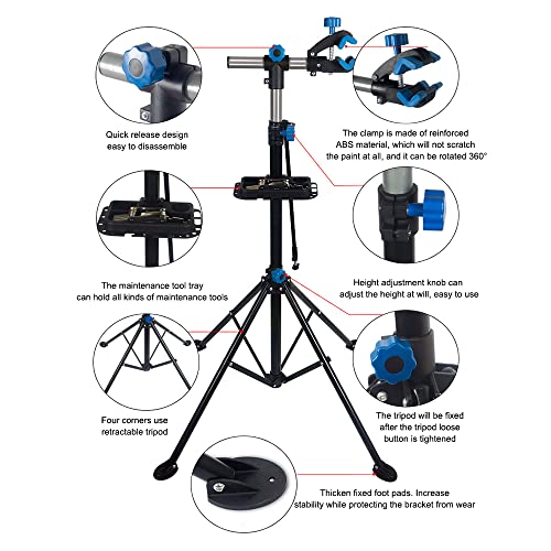 JJPRFO Soporte para Bicicletas, Soporte para Bicicletas Robusto, Soporte para Bicicletas Expert, Soporte de reparación para Todo Tipo de Bicicletas de hasta 30 kg, Telescópico Profesional