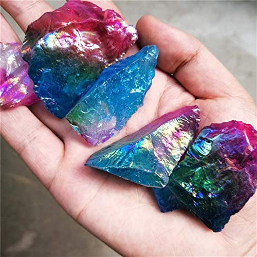 JKLJKL 100g Bismuto Titanio Angel Aura Cuarzo Cristal Gravel Crystal Crystal Piedras caídas Ornamentos