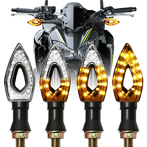 JMTBNO 4pcs Intermitentes Moto LED Luces de Señal de Giro Homologados Indicador de Flujo Secuenciales Pequeño 12V Bombilla Universal M8 para Street Sport Dirt Bike Cruiser Chopper Scooter Quad Enduro