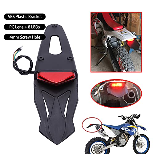 JMTBNO Luz Trasera Moto LED Luz Freno Guardabarros Trasero con Indicador de Señal de Giro Luces Intermitentes para Motocicletas Motocross Enduro Trail Dirt Bike Off-road