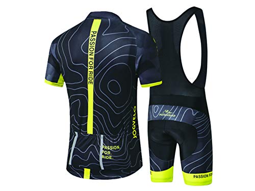 JOGVELO Maillot Ciclismo, Ropa Ciclismo Conjunto Hombre Jersey + Culotes Ciclismo Reflectante Transpirable, XL