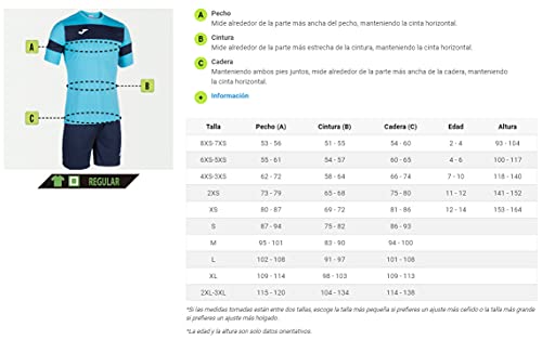 Joma Academy II M/Corta Traje de Entrenamiento, Hombre, Turquesa Fluor-Marino, L