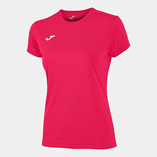 Joma Combi Woman M/C Camiseta Deportiva para Mujer de Manga Corta y Cuello Redondo, Rosa (Pink Fucsia)