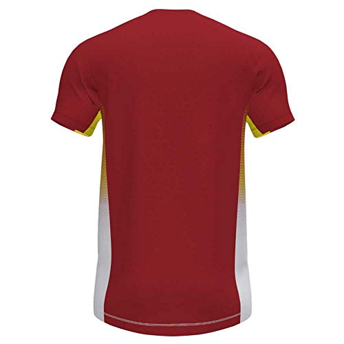 Joma Elite VII Camiseta Running Manga Corta, Hombre, Rojo-Blanco, L