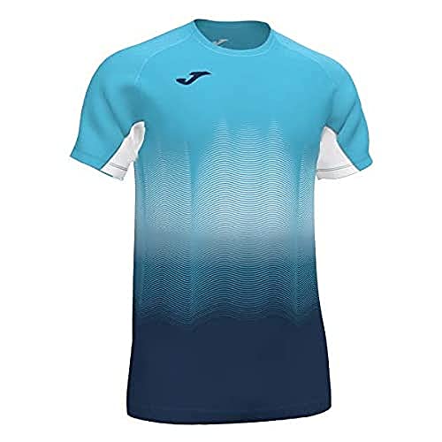 Joma Elite VII Camiseta Running Manga Corta, Hombre, Turquesa-Marino, M