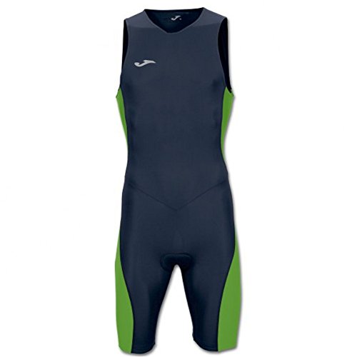 Joma Mono Triathlon Marino-Verde Fluor S/M - Mono de Ciclismo, Unisex, Azul - (Marino)