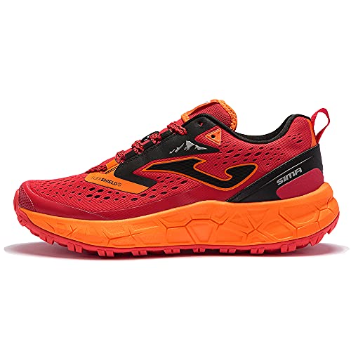 JOMA SIMA 2106 Red, Zapatillas de Trail para Hombre, Rojo/Naranja, EU 44