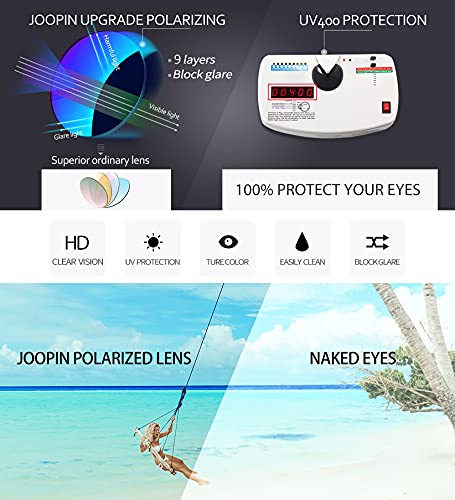 Joopin Gafas de Sol Mujer Moda Polarizadas Protección UV400 de Gran Tamaño Gafas de Sol Señoras (Negro de la moda)