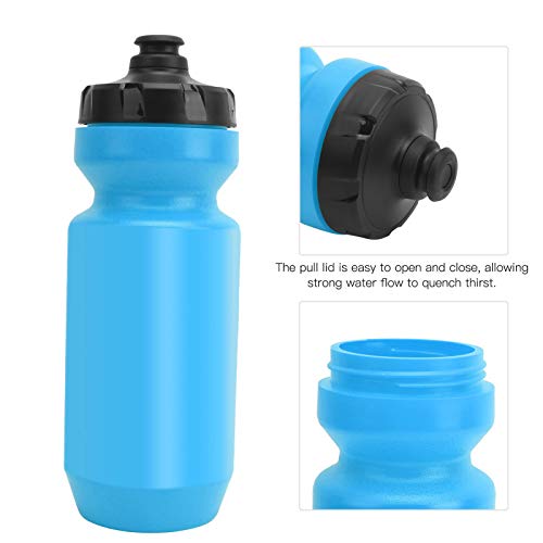 Jopwkuin Botella de Agua para Bicicleta, Hervidor de Agua Autoadhesivo Insípido a Prueba de Fugas 610ML para Bicicleta de Montaña(Azul)