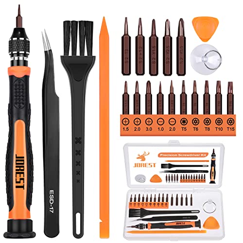 JOREST 21Pcs Destornilladores Precision Kit, Set Herramientas con Torx T3 T5, T6 T8 T10 T15, Phillips 1.5/2.0/3.0, Triangular 1.5/2.5/3.0, P5, -1.0/2.0, per PS4, Xbox, Switch, Macbook, Gafas
