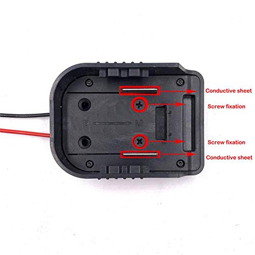 Jorzer Adaptador eléctrico Llantas de 18V / 18V Bosch Li-Ion Monte energía de la batería Adaptador de Conector del Muelle del Negro