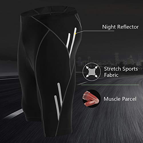 JOYSPACE Hombre Pantalones Cortos de Bicicleta Shorts de Ciclismo Hombre con 4D Acolchado MTB Ciclismo Pantalones Cortos Ropa Interior de Bicicleta estáticas,M