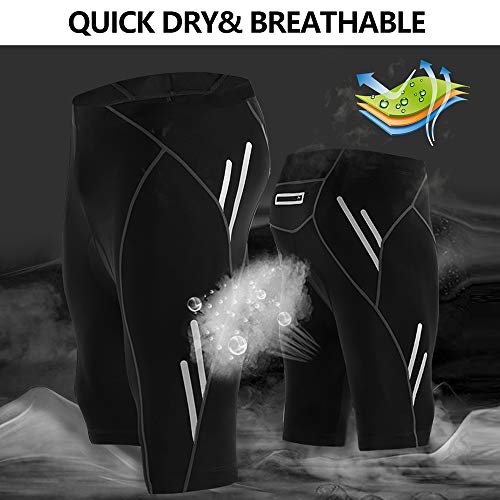 JOYSPACE Hombre Pantalones Cortos de Bicicleta Shorts de Ciclismo Hombre con 4D Acolchado MTB Ciclismo Pantalones Cortos Ropa Interior de Bicicleta estáticas,L