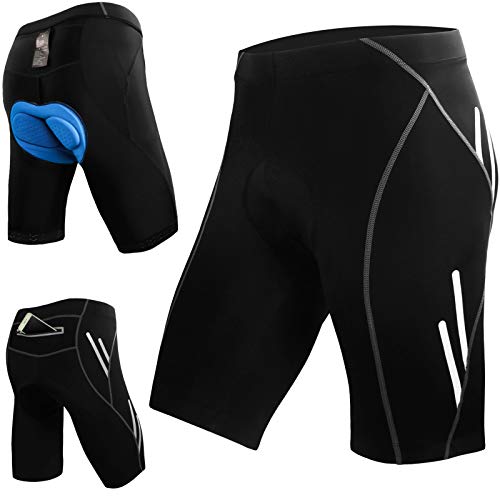 JOYSPACE Hombre Pantalones Cortos de Bicicleta Shorts de Ciclismo Hombre con 4D Acolchado MTB Ciclismo Pantalones Cortos Ropa Interior de Bicicleta estáticas,L