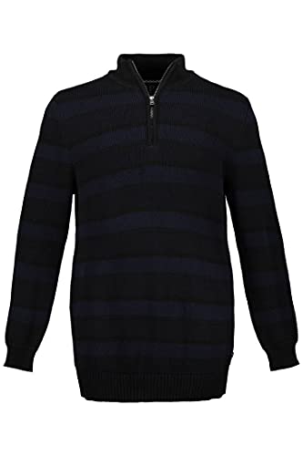 JP 1880 Pullover Suter Pulver, Negro y Gris, 5XL Grandes para Hombre