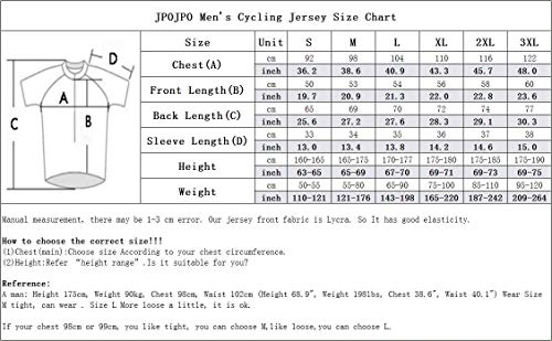 JPOJPO - Maillot de Ciclismo para hombre, S-3XL - licra+poliéster, con cremallera, reflectante, 4 bolsillos - Azul - etiqueta XXL