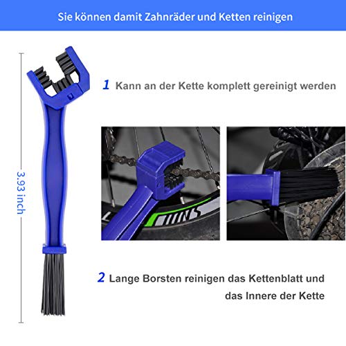 JTENG - Kit de limpieza de cadenas de bicicleta - Limpiador de cadenas de bicicleta - Herramienta de limpieza de cadenas - Maintenance - Adecuado para todo tipo de bicicletas