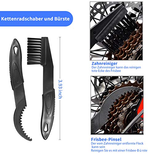 JTENG - Kit de limpieza de cadenas de bicicleta - Limpiador de cadenas de bicicleta - Herramienta de limpieza de cadenas - Maintenance - Adecuado para todo tipo de bicicletas