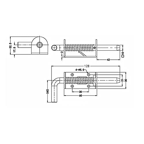 Jtkeji 2 Piezas Pestillo de Muelle,Con Suspensión Pestillo,Pestillo de Muelle para Puerta,Pestillo Muelle Puerta Metal,Utilizado Para Cercas de Jardín, Graneros, Puertas, Ventanas