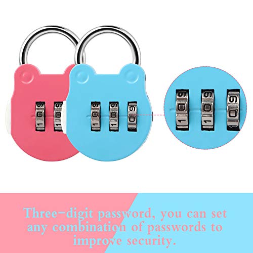 Jubaopen 8pcs Equipaje Locks Seguridad Candado de Viaje, Cerradura de Combinación Candados para Equipaje, Candado Codigo-Combinación 3 Digitos Candados Pequeños para Maletas Gabinete 5 Colores